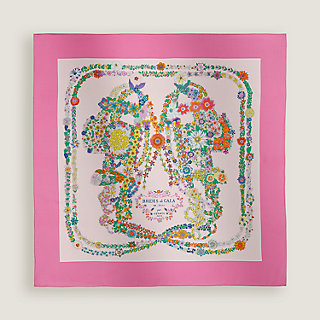 気品漂う HERMES Carre 90 Brides de Gala en Fleurs スカーフ brides-de-gala-en-fleurs-scarf